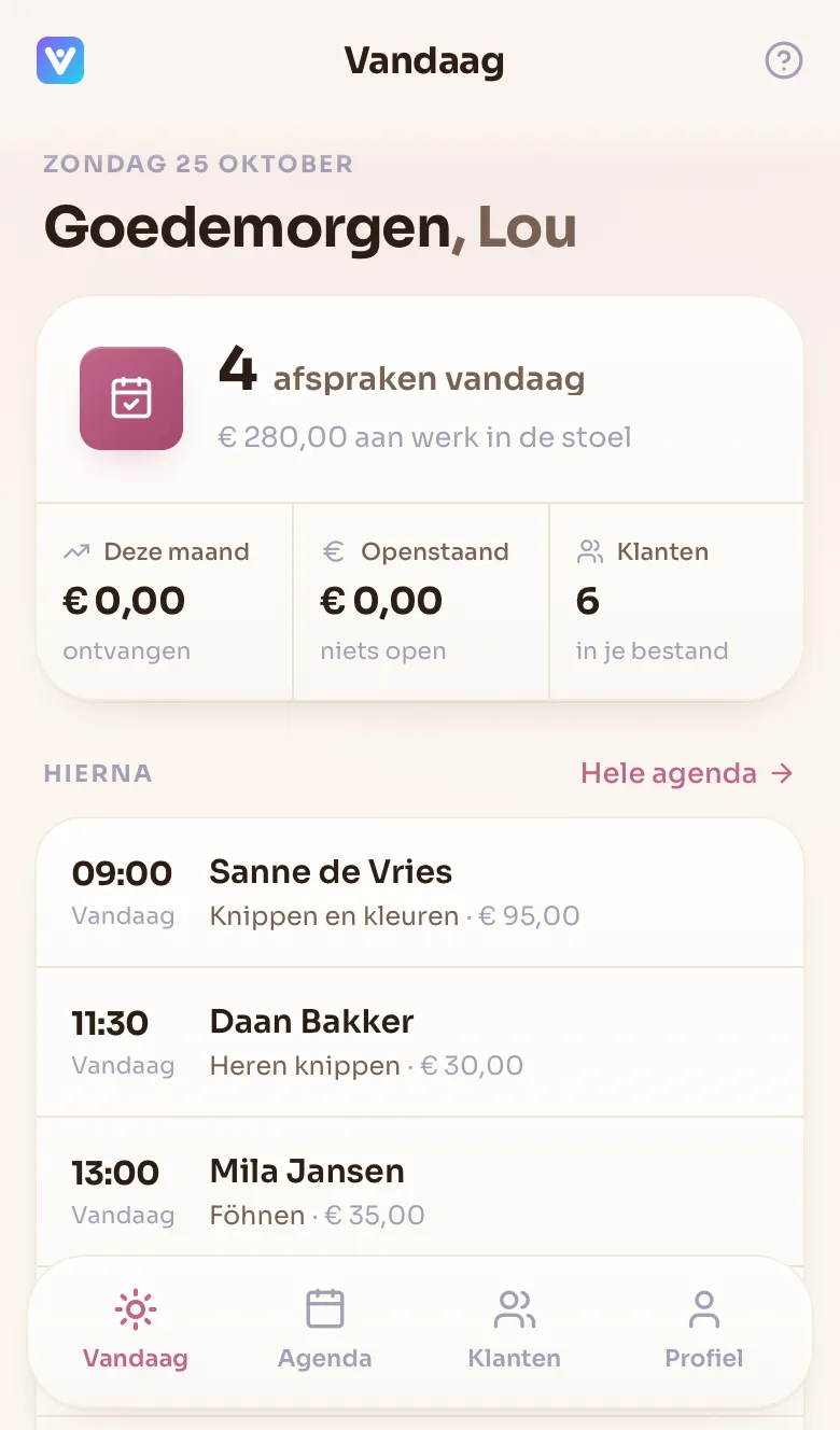 Vento op de telefoon